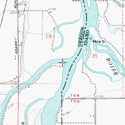 Topographic Map of Owyhee River, OR