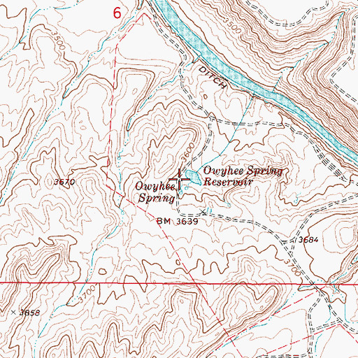 Topographic Map of Owyhee Spring Reservoir, OR
