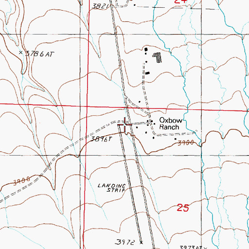 Topographic Map of Oxbow Ranch, OR