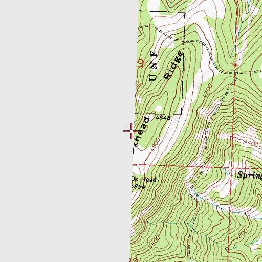 Topographic Map of Oxhead Ridge, OR