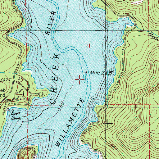 Topographic Map of Packard Creek, OR