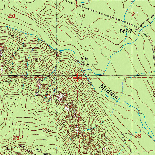 Topographic Map of Paddys Valley, OR