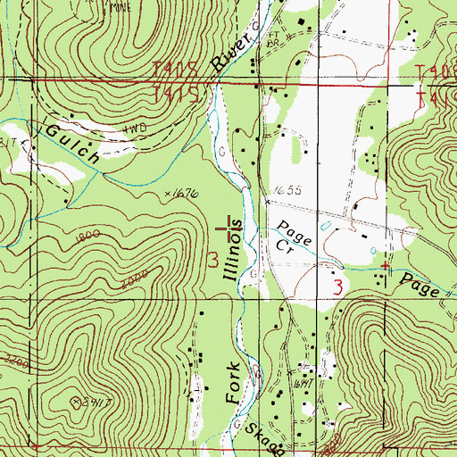 Topographic Map of Page Creek, OR