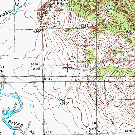 Topographic Map of Paiute Cemetery, OR