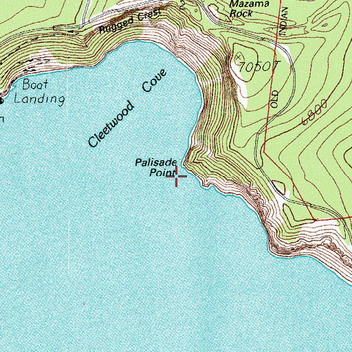 Topographic Map of Palisade Point, OR
