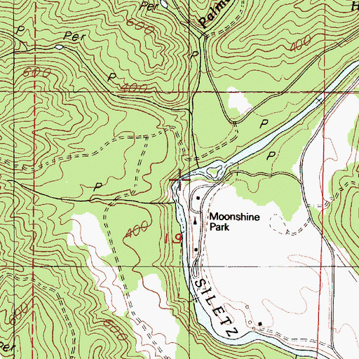 Topographic Map of Palmer Creek, OR