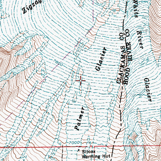 Topographic Map of Palmer Glacier, OR