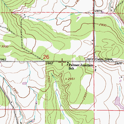 Topographic Map of Palmer Junction School (historical), OR