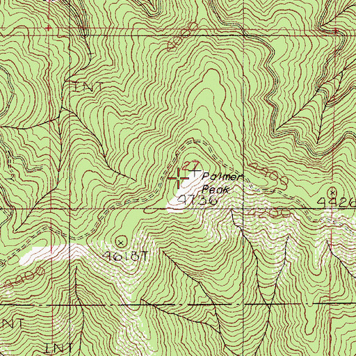 Topographic Map of Palmer Peak, OR