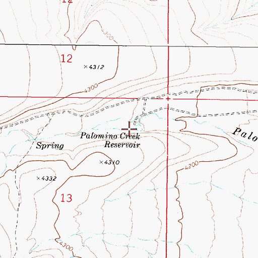 Topographic Map of Palomino Creek Reservoir, OR