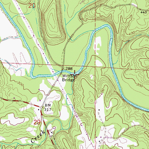 Topographic Map of Boone Creek, AL