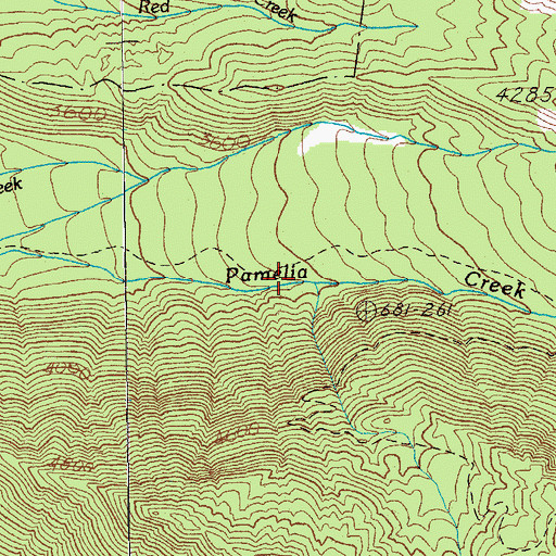 Topographic Map of Pamelia Lake Trail, OR