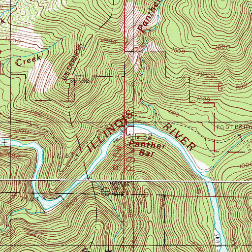 Topographic Map of Panther Creek, OR