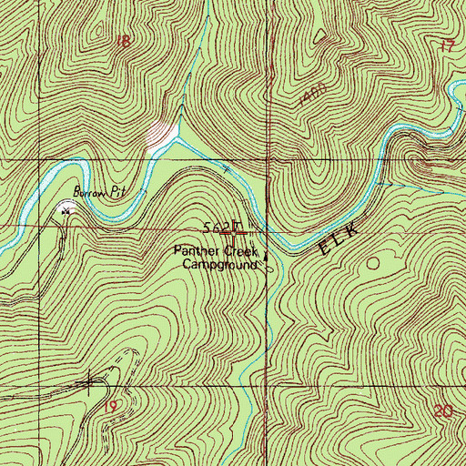 Topographic Map of Panther Creek, OR