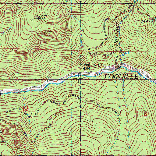 Topographic Map of Panther Creek, OR