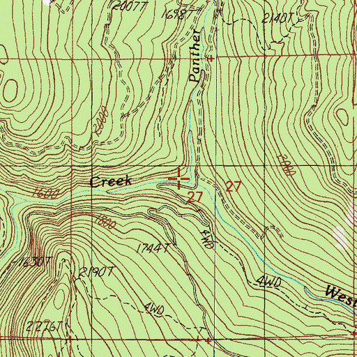 Topographic Map of Panther Creek, OR