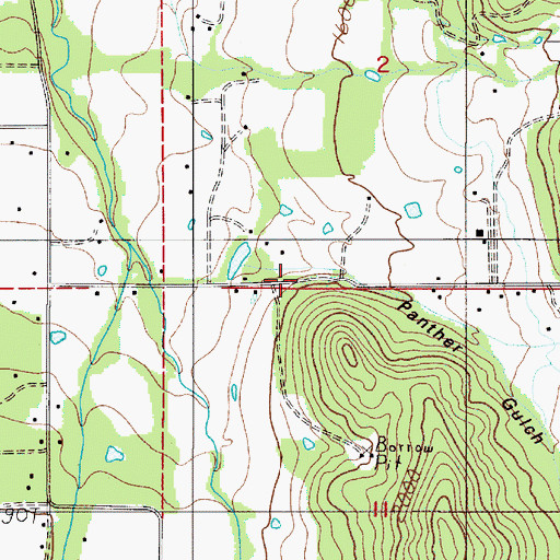 Topographic Map of Panther Gulch, OR