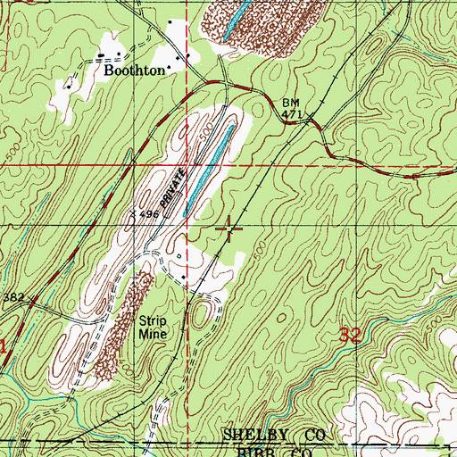 Topographic Map of Boothton Station, AL