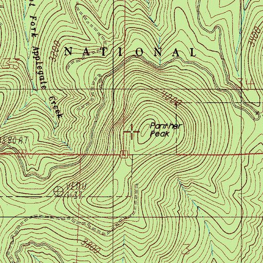 Topographic Map of Panther Peak, OR