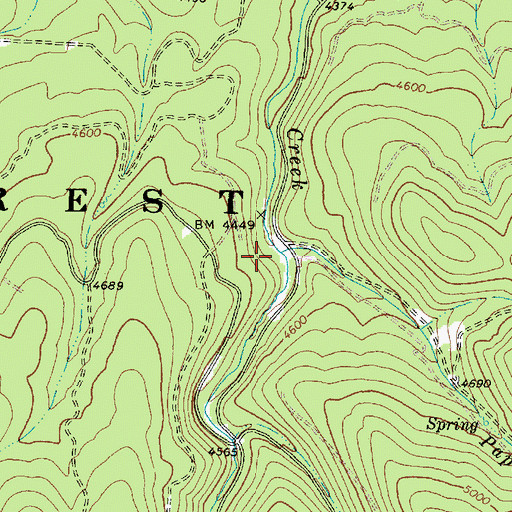 Topographic Map of Papoose Creek, OR