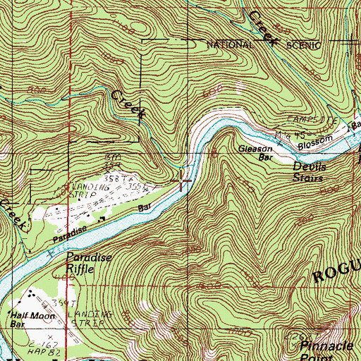 Topographic Map of Paradise Creek, OR