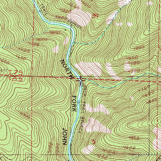 Topographic Map of Paradise Creek, OR