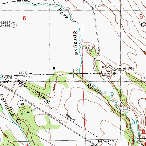 Topographic Map of Paradise Creek, OR