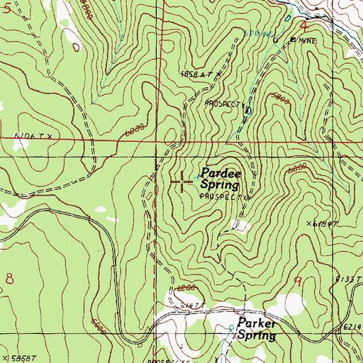 Topographic Map of Pardee Spring, OR