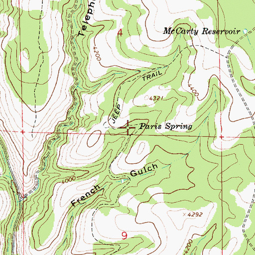 Topographic Map of Paris Spring, OR
