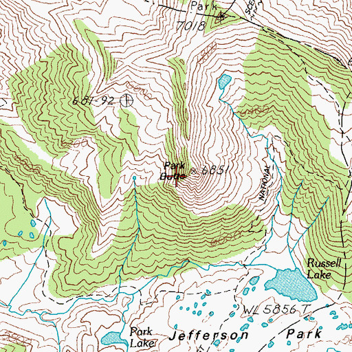 Topographic Map of Park Butte, OR