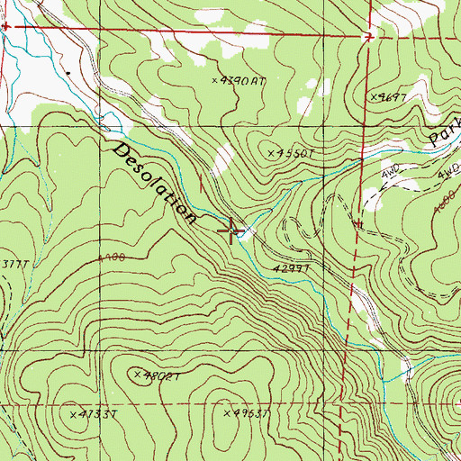 Topographic Map of Park Creek, OR