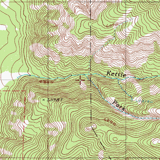 Topographic Map of Park Creek, OR