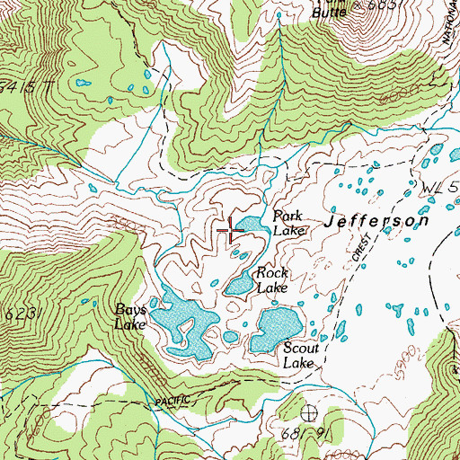 Topographic Map of Park Lake, OR
