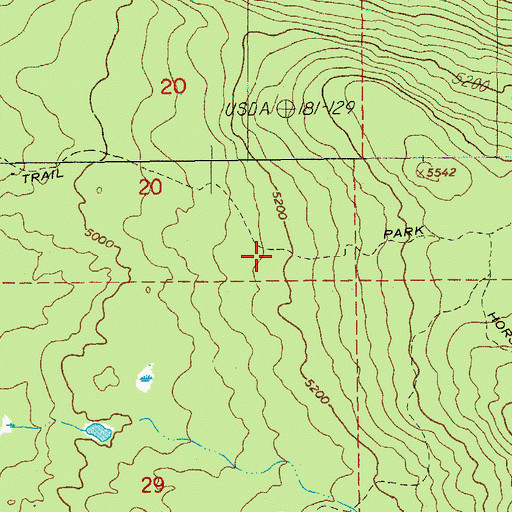 Topographic Map of Park Trail, OR