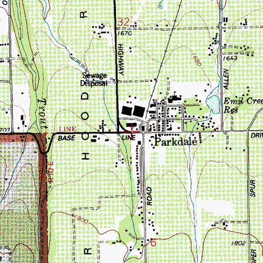 Topographic Map of Parkdale, OR