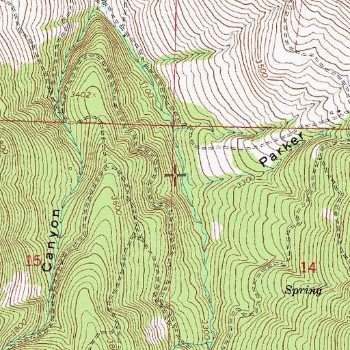 Topographic Map of Parker Canyon, OR