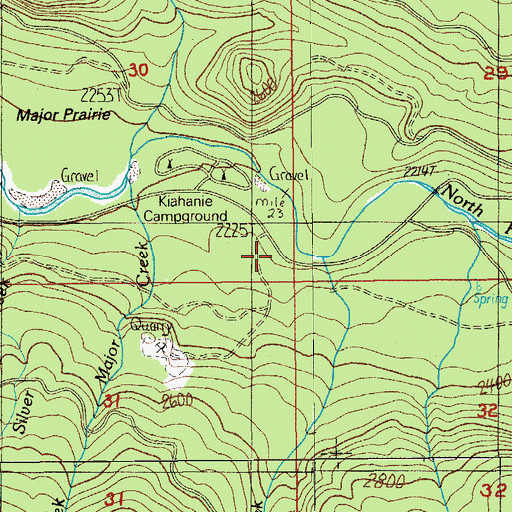 Topographic Map of Parker Creek, OR