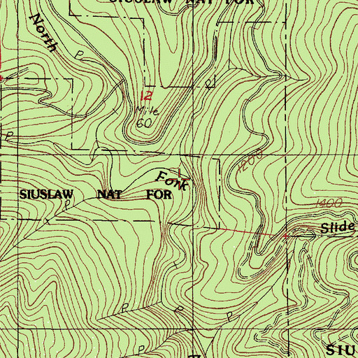 Topographic Map of Parker Creek, OR