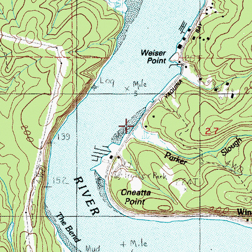 Topographic Map of Parker Slough, OR