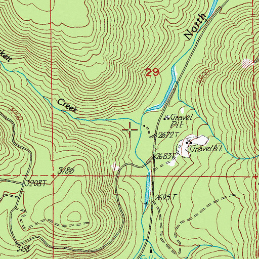 Topographic Map of Parkett Creek, OR
