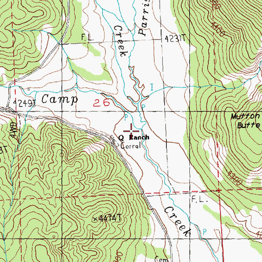 Topographic Map of Parrish Creek, OR