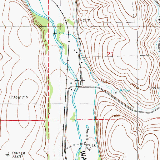Topographic Map of Parsnip Creek, OR