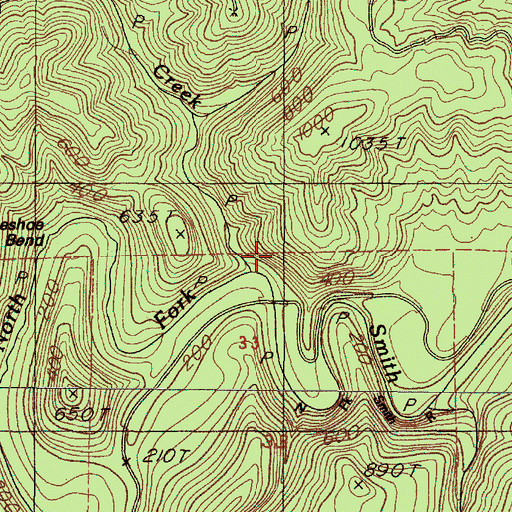 Topographic Map of Paxton Creek, OR