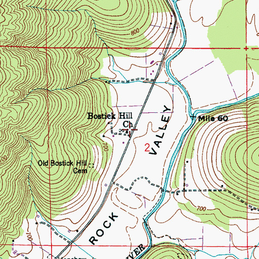 Topographic Map of Bostick Hill Church, AL