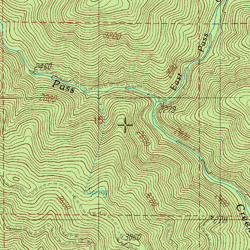Topographic Map of Pass Creek Shelter, OR