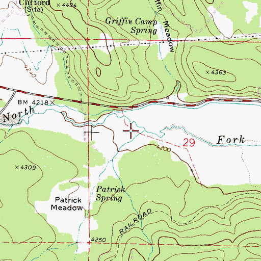 Topographic Map of Patrick Creek, OR
