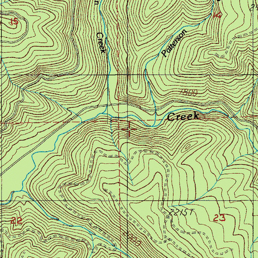 Topographic Map of Patterson Creek, OR