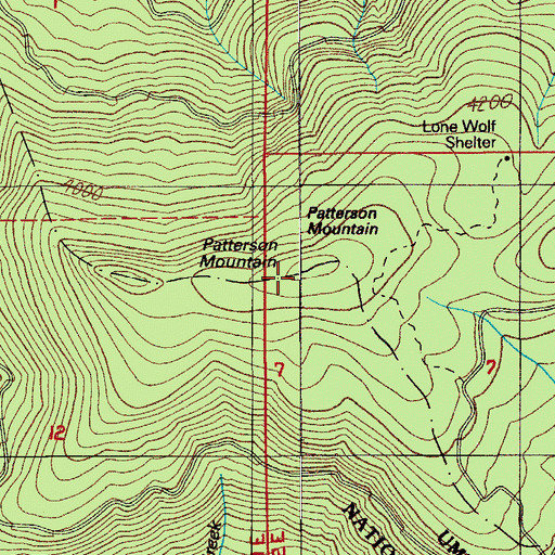Topographic Map of Patterson Mountain, OR