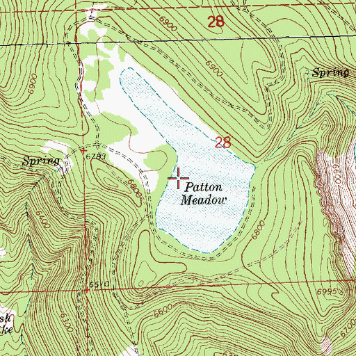 Topographic Map of Patton Meadow, OR