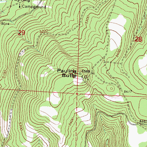 Topographic Map of Paulina Butte, OR